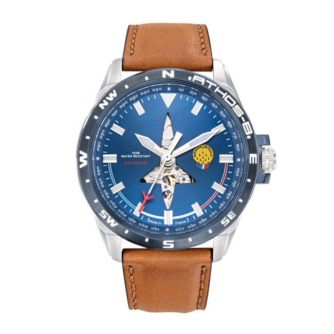 HORLOGE PATROUILLE DE FRANCE ATHOS 8 bruin leer