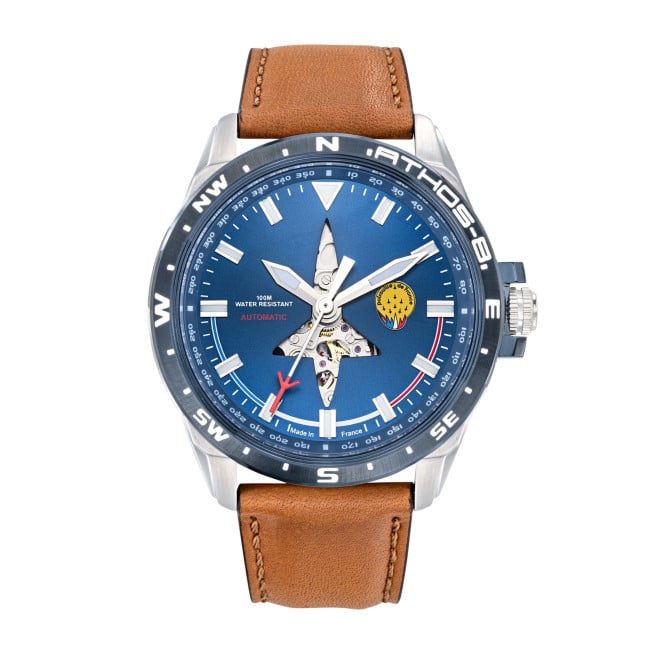 MONTRE PATROUILLE DE FRANCE ATHOS 8 cuir marron