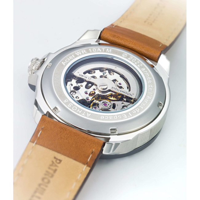HORLOGE PATROUILLE DE FRANCE ATHOS 8 bruin leer