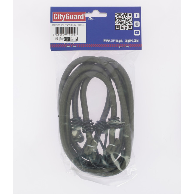 Lot de 2 tendeurs 1m Kaki - Cityguard