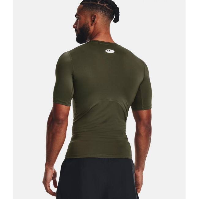 T-shirt met korte mouwen HeatGear® Armour voor heren - Olijfgroen - Under Armour