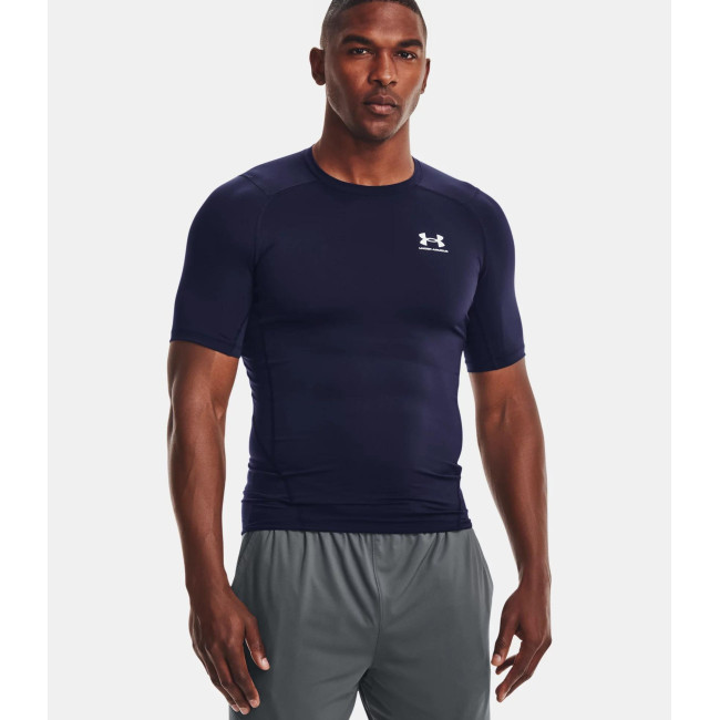 T-shirt met korte mouwen HeatGear® Armour voor heren - Marineblauw - Under Armour