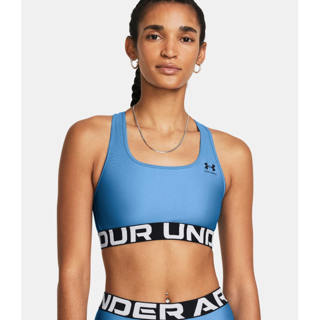 Soutien-gorge HeatGear® Armour Mid Branded Sports - Bleu Turquoise - Under Armour