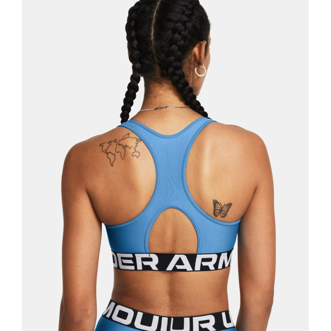 Sport-BH HeatGear® Armour Mid Branded Sports - Turquoise - Under Armour