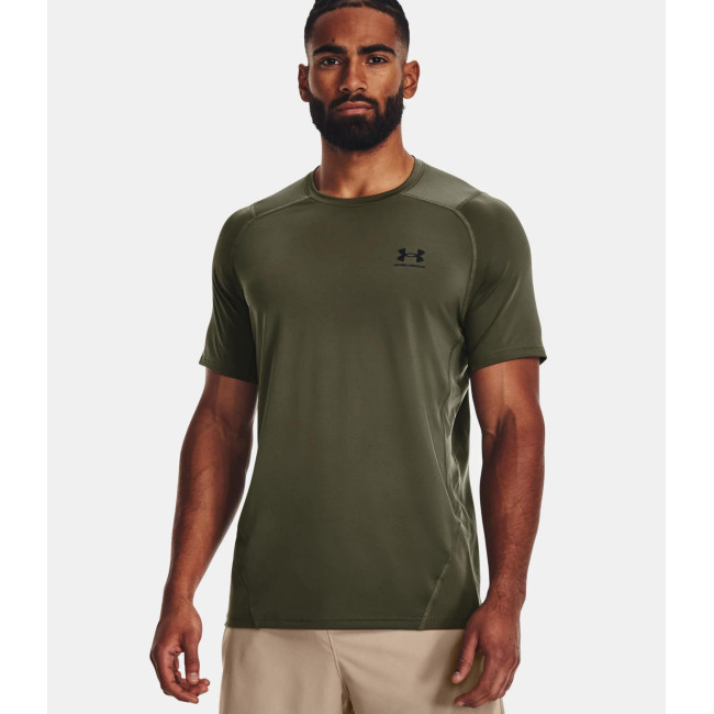 Aansluitend shirt met korte mouwen HeatGear® Armour voor heren - Olijfgroen - Under Armour
