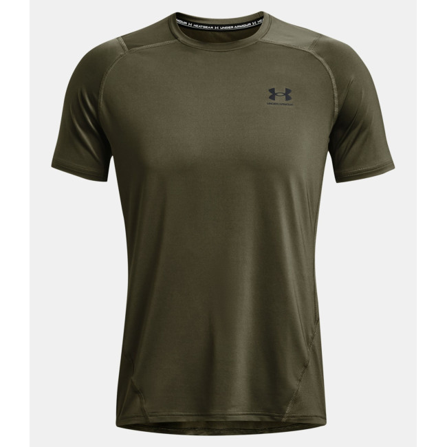 Dopasowana koszulka z krótkimi rękawami HeatGear® Armour dla mężczyzn - Oliwkowy - Under Armour