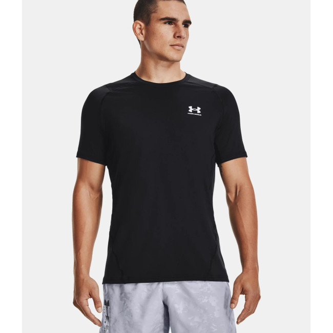Dopasowana koszulka z krótkimi rękawami HeatGear® Armour dla mężczyzn - Czarny - Under Armour