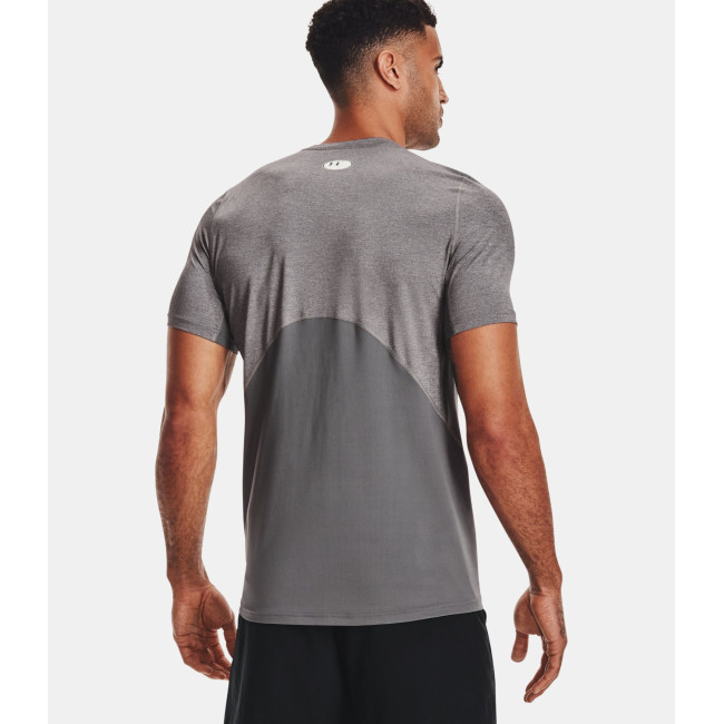Haut ajusté à manches courtes HeatGear® Armour pour homme - Gris Chiné / Noir - Under Armour
