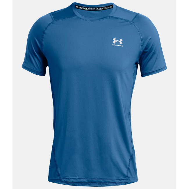 Dopasowana koszulka z krótkimi rękawami HeatGear® Armour dla mężczyzn - Photon Niebieski - Under Armour
