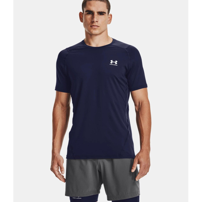 Strak aansluitend kortemouwen HeatGear® Armour shirt voor heren - Marineblauw - Under Armour