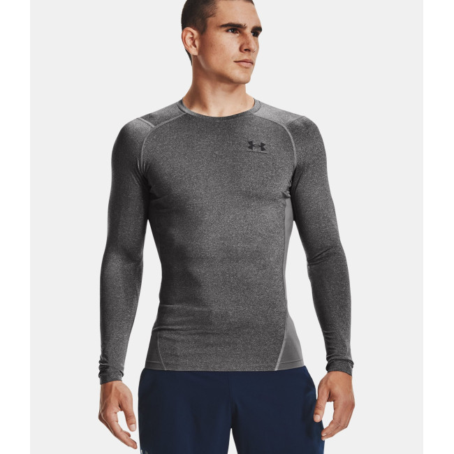 Haut à manches longues HeatGear® Armour pour homme - Gris Chiné / Noir - Under Armour