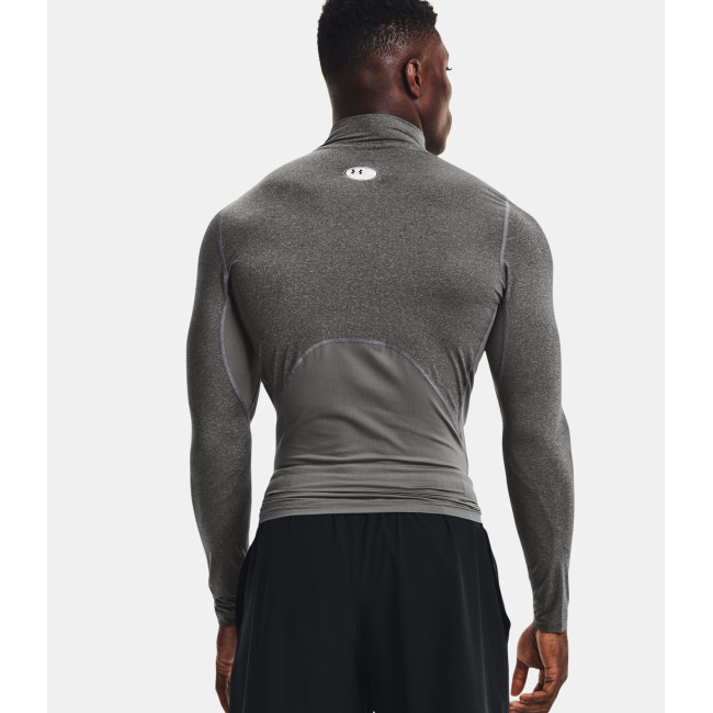 Longsleeve shirt met hoge kraag HeatGear® Armour voor heren - Grijs Gemêleerd / Zwart - Under Armour
