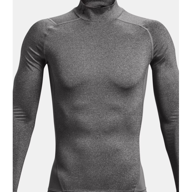 Longsleeve shirt met hoge kraag HeatGear® Armour voor heren - Grijs Gemêleerd / Zwart - Under Armour