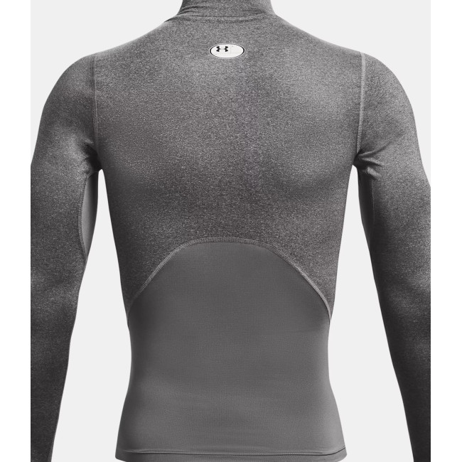 HeatGear® Armour Langarmshirt mit Stehkragen für Herren - Grau Meliert / Schwarz - Under Armour