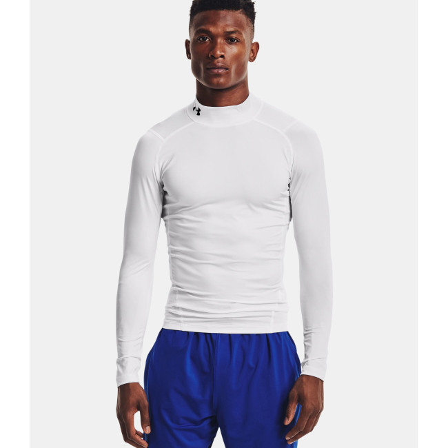 Koszulka z długimi rękawami i wysokim kołnierzem HeatGear® Armour dla mężczyzn - Biały - Under Armour