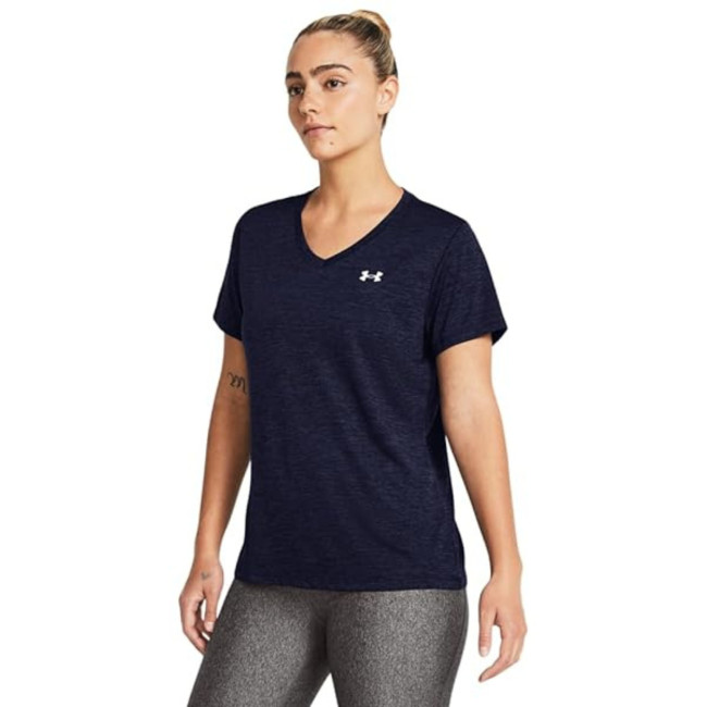 T-shirt avec col en V femme UA Tech™ Twist - Bleu Marine - Under Armour