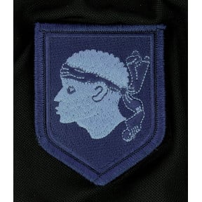 Ecusson Gendarmerie Départementale basse visibilité bleu Corse