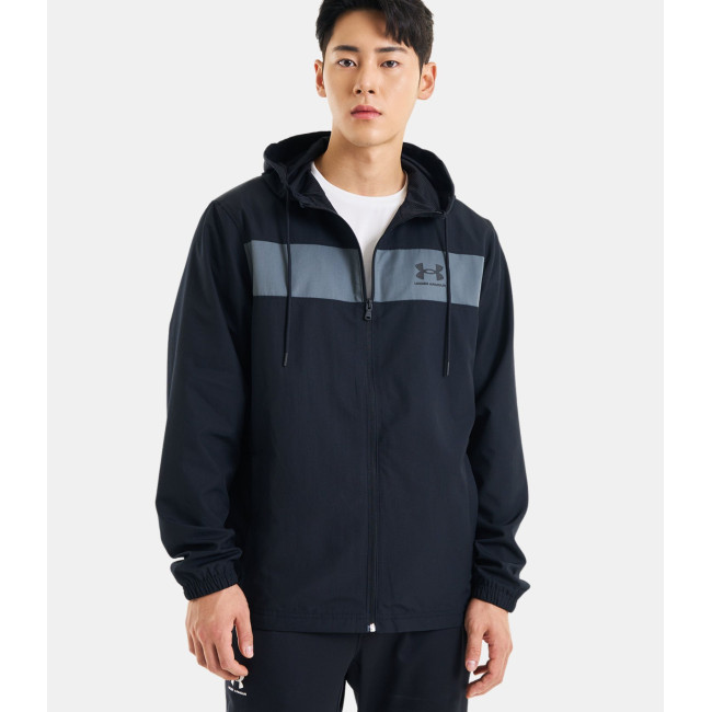 Veste coupe-vent UA Sportstyle pour homme - Noir / Gris - Under Armour