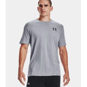 T-shirt met korte mouwen UA Sportstyle Left Chest voor heren - Staalgrijs - Under Armour