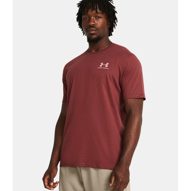 Koszulka z krótkimi rękawami UA Sportstyle Left Chest dla mężczyzn - Bordowy - Under Armour