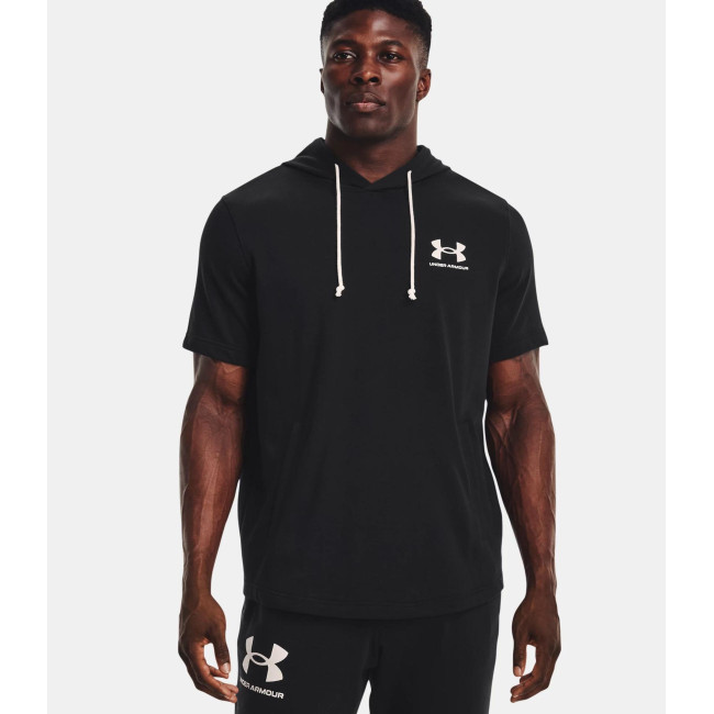 UA Rival Terry LC Kapuzenpullover mit kurzen Ärmeln - Schwarz - Under Armour