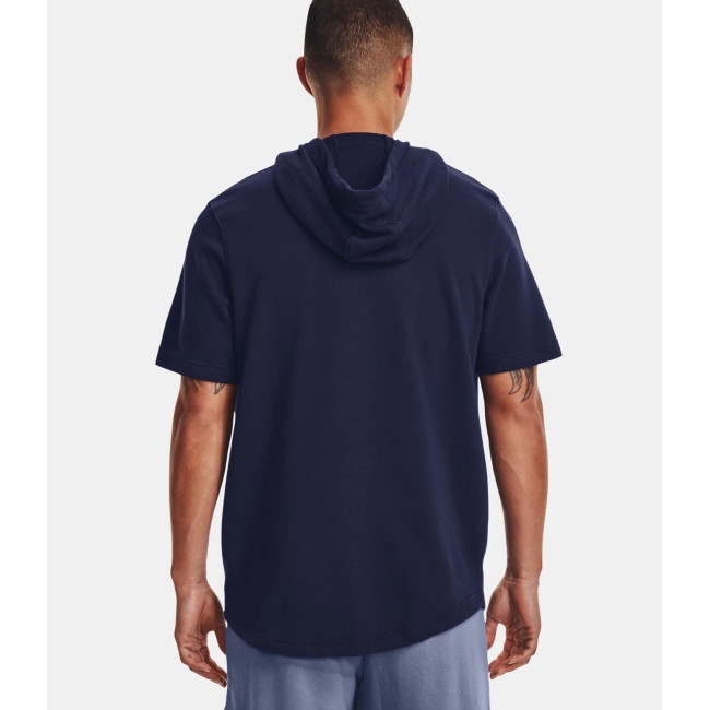 Sweat à capuche et manches courtes UA Rival Terry LC - Bleu Marine - Under Armour