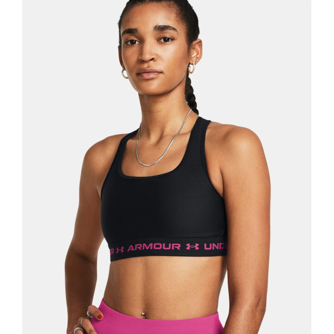 Armour® Crossback Sport-BH mit mittlerem Halt für Damen - Schwarz / Rosa - Under Armour