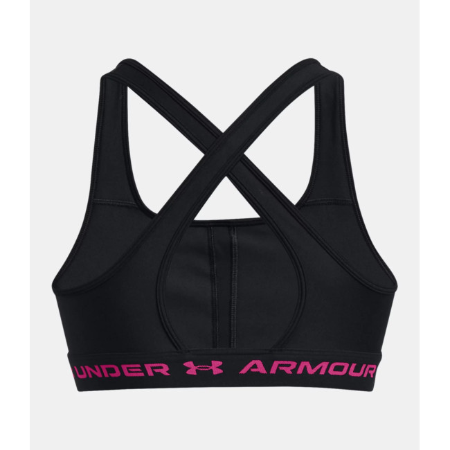 Armour® Crossback Sport-BH mit mittlerem Halt für Damen - Schwarz / Rosa - Under Armour
