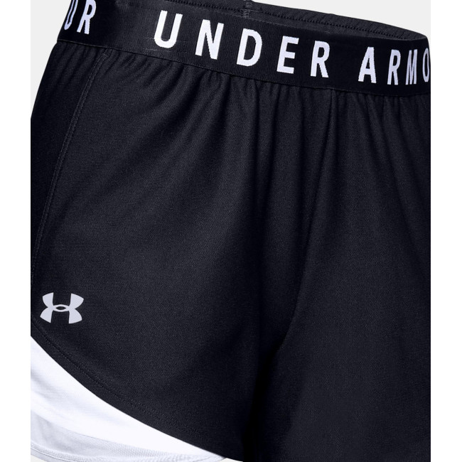 UA Play Up 3.0 Shorts für Damen - Schwarz / Weiß - Under Armour