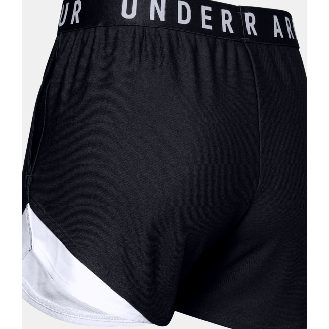 Short UA Play Up 3.0 voor dames - Zwart / Wit - Under Armour