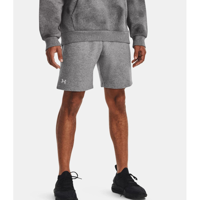 UA Rival Herren Fleece-Shorts - Grau meliert / Weiß - Under Armour