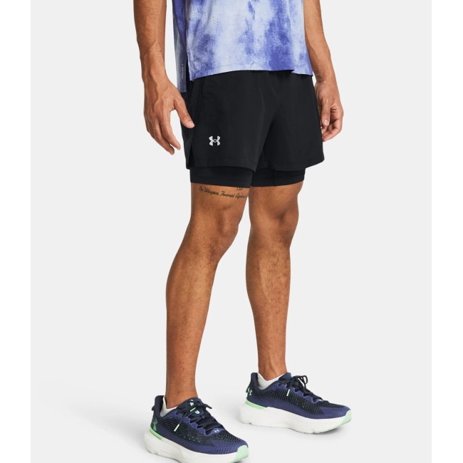 Spodenki męskie UA Launch 2 w 1 5' - Czarny - Under Armour