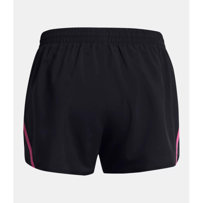 Dames UA Fly-By 3' Short - Zwart / Roze - Under Armour