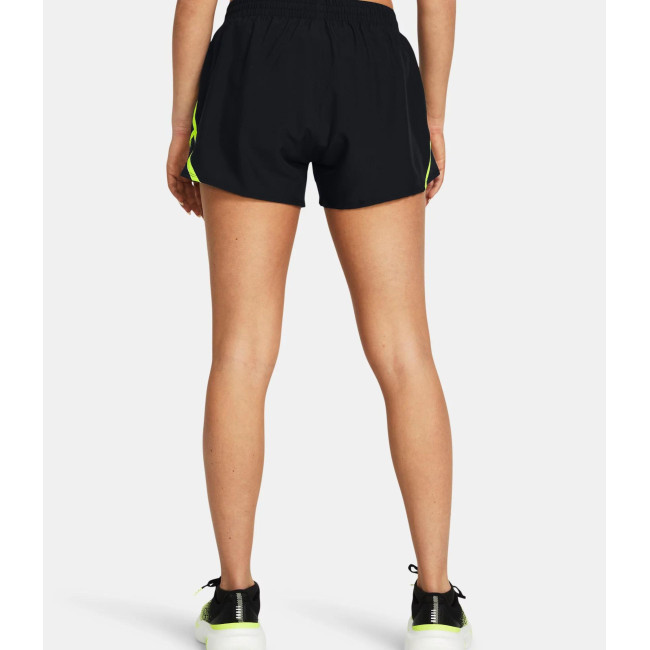 Spodenki damskie UA Fly-By 3' - Czarne / Żółte - Under Armour