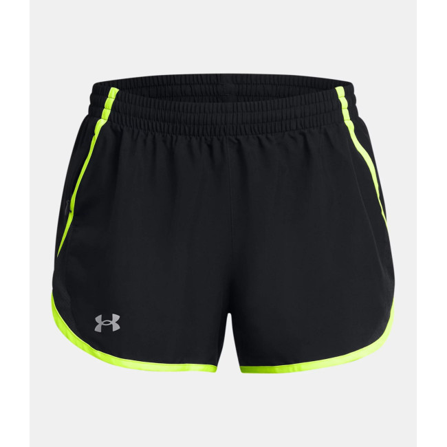 Spodenki damskie UA Fly-By 3' - Czarne / Żółte - Under Armour