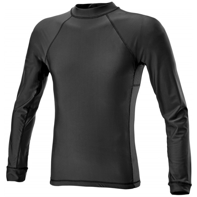 T-shirt lange mouwen Lycra + Mesh Zwart - DEFCON 5