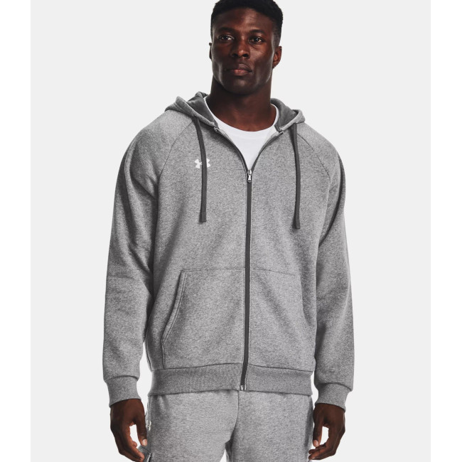 UA Rival Full-Length Kapuzenpullover für Herren - Grau meliert / Weiß - Under Armour