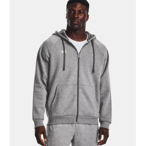 Sweat à capuche Full-Length homme UA Rival - Gris Chiné / Blanc - Under Armour