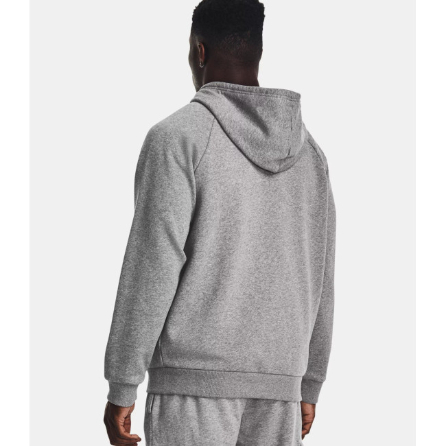 Sweat à capuche Full-Length homme UA Rival - Gris Chiné / Blanc - Under Armour