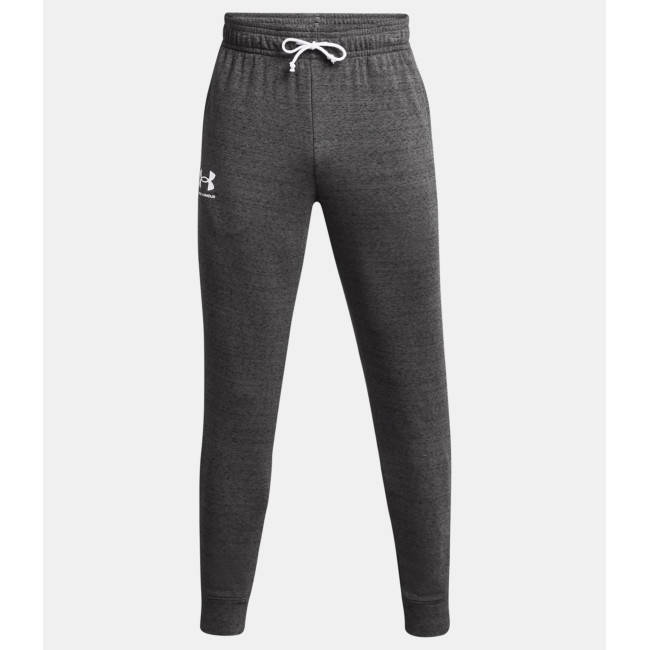Jogging homme UA Rival Terry - Gris Chiné / Blanc - Under Armour