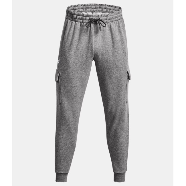 Jogging homme UA Rival Fleece Cargo - Gris Chiné / Blanc - Under Armour