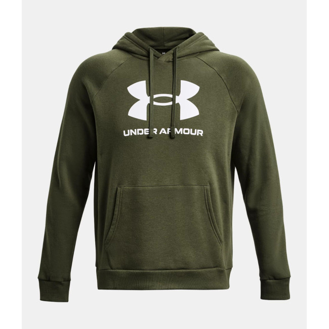 Bluza z kapturem polar męska UA Rival Logo - Zielony Oliwkowy - Under Armour