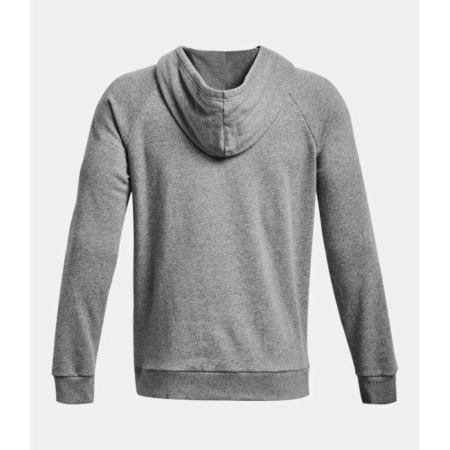 Hoodie polaire homme UA Rival - Gris Chiné / Blanc - Under Armour