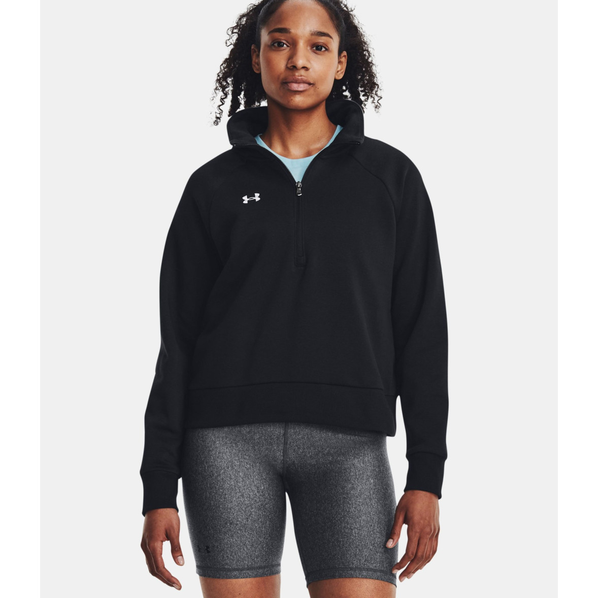 Pile da donna UA Rival ½ Zip Nero Under Armour