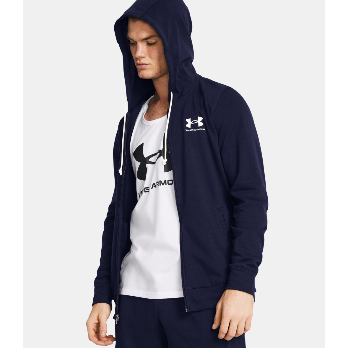 Pull Zippé Homme Hawke & Co - Gris - Taille XL - 3/4 De Manches - Neuf Avec étiquettes
