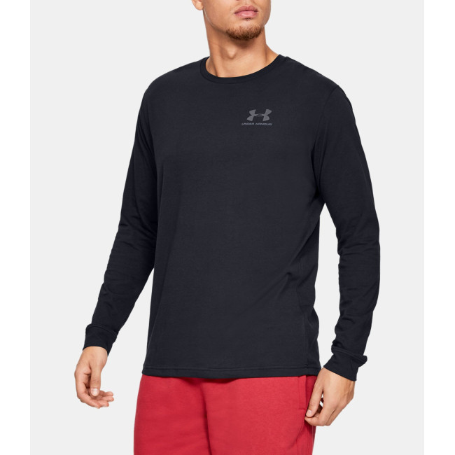 Longsleeve UA Sportstyle logo linkerborst - Zwart - Under Armour