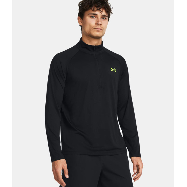 UA Tech™ Langarm-Shirt mit ½ Reißverschluss für Herren - Schwarz / Gelb - Under Armour