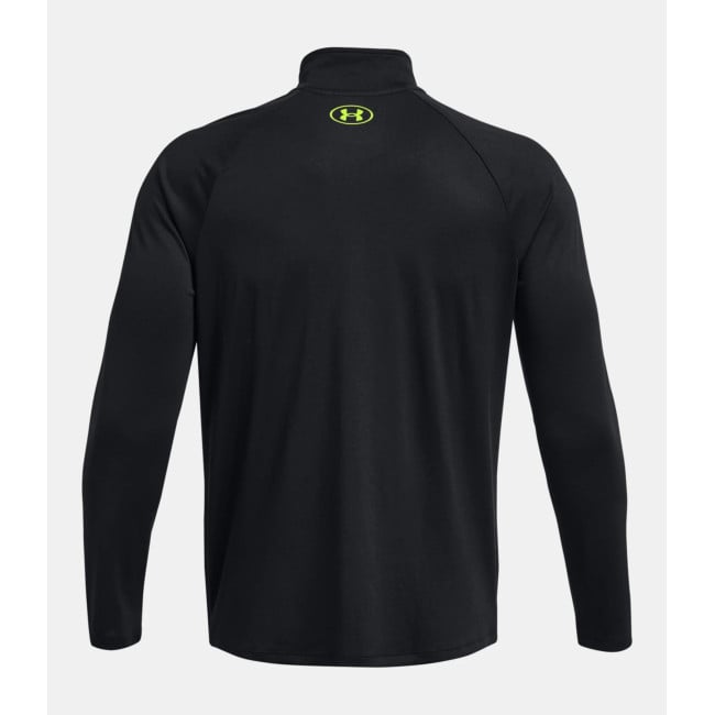 Longsleeve shirt met ½ rits UA Tech™ voor heren - Zwart / Geel - Under Armour