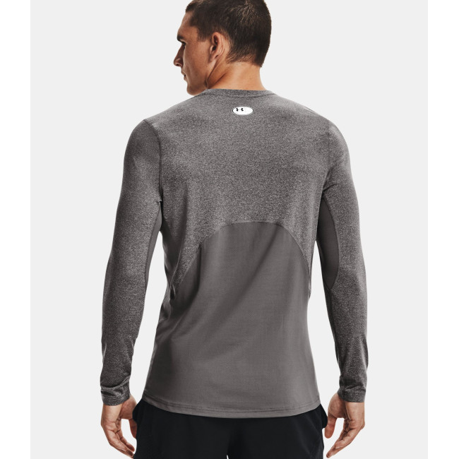 Haut à col ras du cou ajusté ColdGear® Armour pour homme - Gris Charbon / Noir - Under Armour