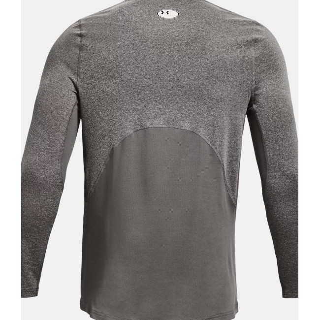 Dopasowana koszulka z wysokim kołnierzem ColdGear® Armour dla mężczyzn - Węglowy Szary / Czarny - Under Armour